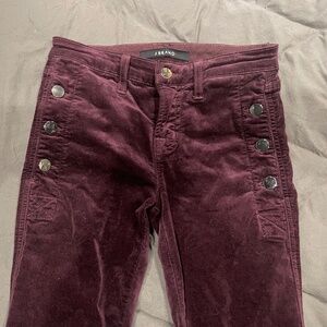 J Brand BlackBerry velvet jeans / pants size 24